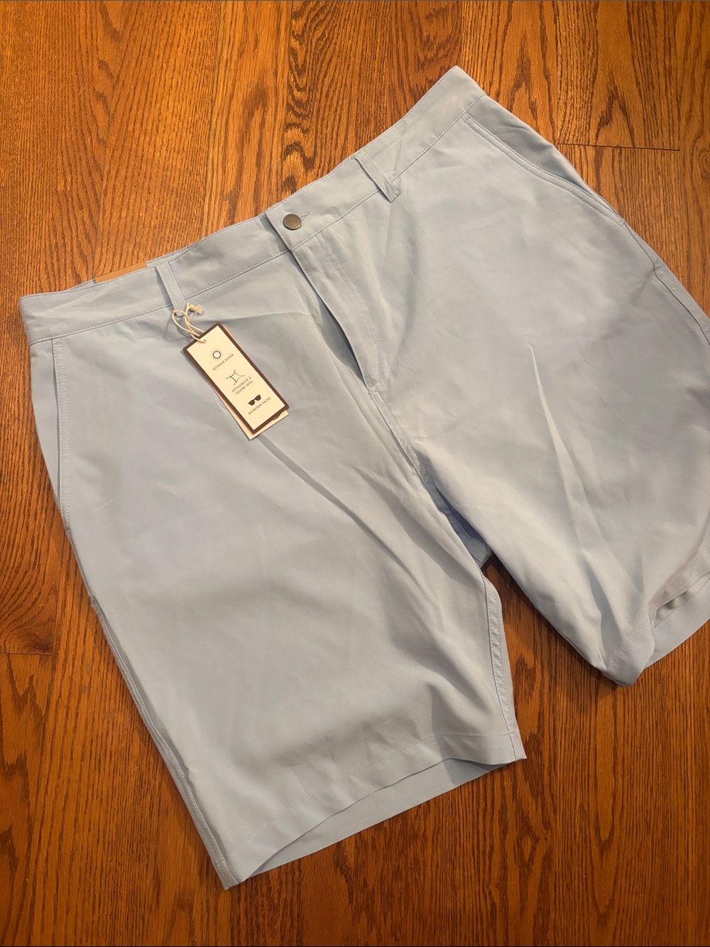 NWT Panama Jack Men’s Golf Performance Shorts Light Blue Size 40 Stretch